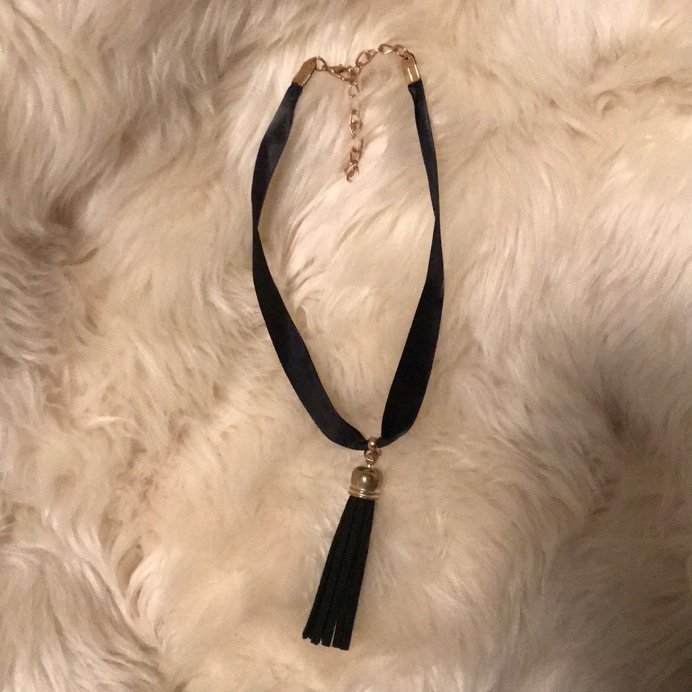 NWOT Black Choker with Tassel